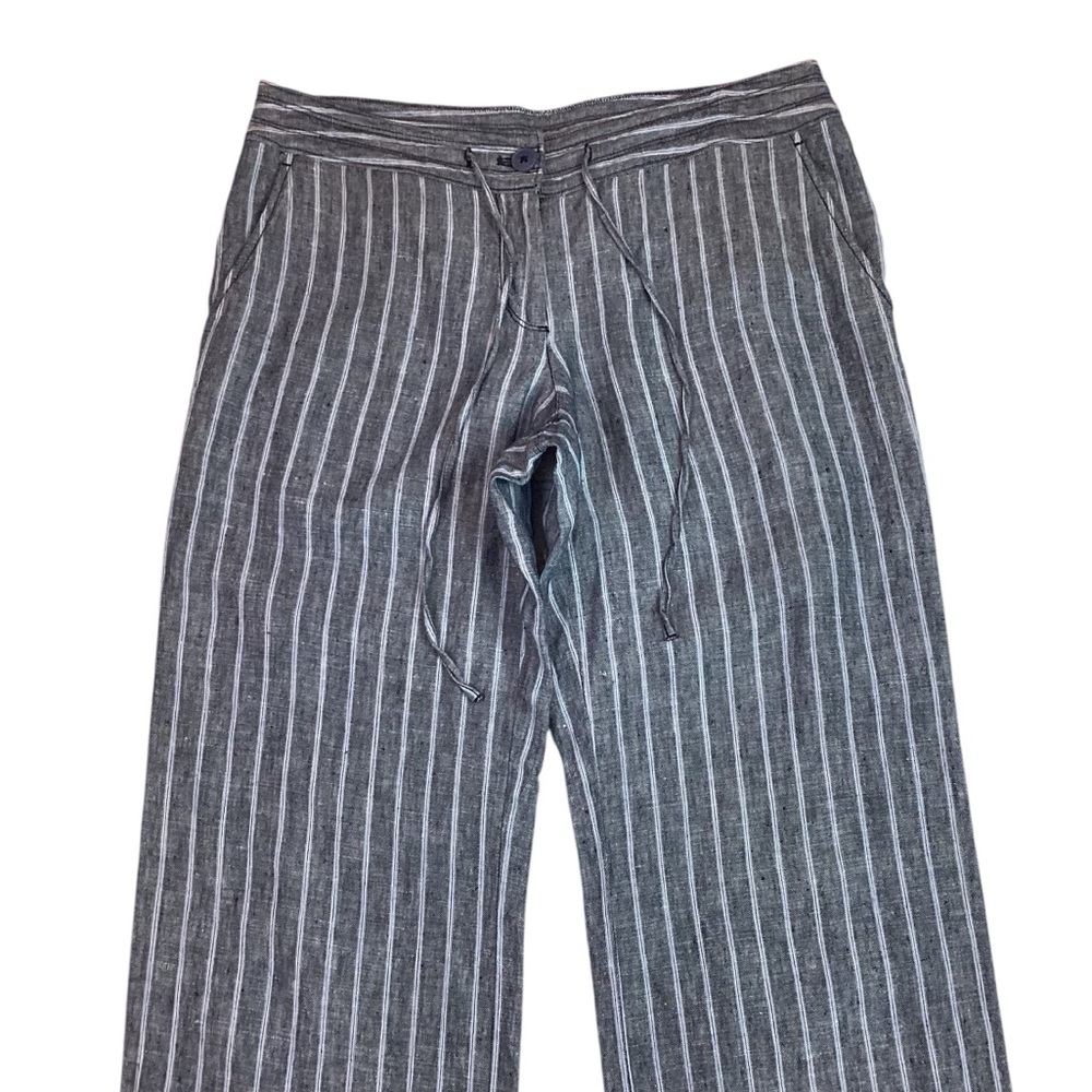 Tommy Bahama Santiago Linen Striped Pant Wide Leg Gray - Picture 2 of 9